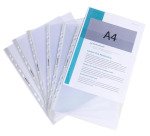 Sachet de 100 pochettes perforées polypropylène lisse Premium - A4 - Cristal
