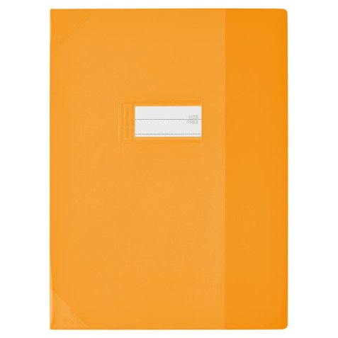 Protège-cahier 21x29,7cm Strong Line cristal 15/100° + renforcés (30/100°). Coloris orange