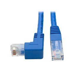 Tripp Lite N204-003-BL-DN Cable Ethernet (UTP) Patch Moldeado Cat6 Gigabit en Ángulo hacia Abajo (RJ45 en Ángulo Recto hacia Abajo M a RJ45 M), Azul, 0.91 m [3 pies]