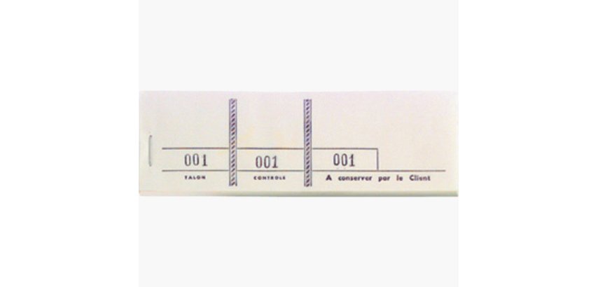 Bloc passe-partout 100 feuillets numérotés de 3 volets - Format 4,8x15 cm