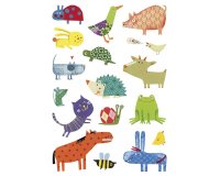 Gommette maxi maildor baby animaux familiers repositionnable 148x210mm 6 planches 93 unités