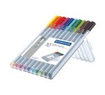 Feutre staedtler triplus fineliner 334 r pointe extra  fine 0,3mm ergonomique coloris assortis etui 10 unites