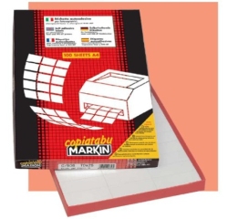 Etichette adesive C/513 - in carta - permanenti - 52,5 x 29,7 mm - 40 et/fg - 100 fogli - bianco - Markin
