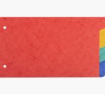 Intercalaires pour fiches bristol en carte lustrée 225g/m2 4 positions - 125x200mm - Couleurs assorties