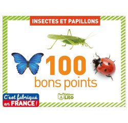 Boîte à bons points éditions lito insectes et papillons avec texte pégagogique au verso 61x82mm 100 unités