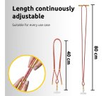 Intenso USB-C Charging Lanyard – Phone Necklace Cable, 60W Fast Charging, Adjustable Length, 1.65 m Nylon, USB-C to USB-C, neon mix
