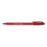 Stylo bille à capuchon, pointe moyenne, corps triangulaire plastique couleur, encre ULV Rouge.
