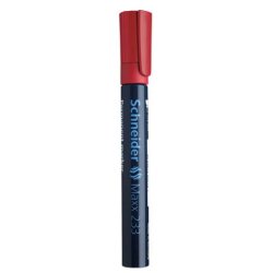 Marqueur permanent MAXX 233, corps en aluminium, pointe biseautée, encre Rouge à faible odeur