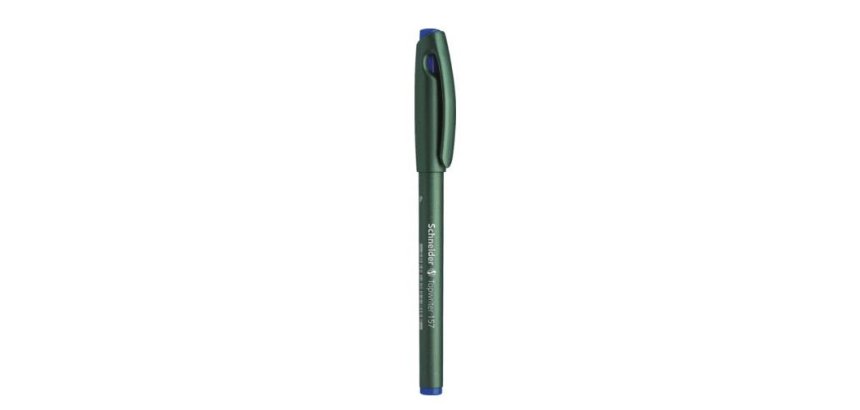 Stylo fibre schneider topwriter 157 pointe large    trait 0,8mm cap-off longue durée couleur bleue