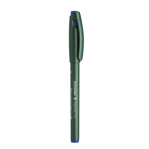 Stylo fibre schneider topwriter 157 pointe large    trait 0,8mm cap-off longue durée couleur bleue