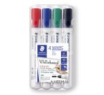 Marqueur staedtler tableau blanc dry safe pointe ogive assortiment 4 unités
