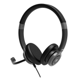 Port Designs 912001 écouteur/casque Avec fil Arceau Bureau/Centre d'appels USB Type-C / USB Type-A Noir