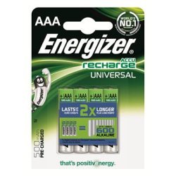 Pile Universal Rechargeable AAA LR03 500 mAh, pack de 4 piles