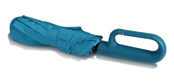 Muitomas UMBRHOOKBL umbrella Blue Fiberglass Polyester Compact Rain umbrella