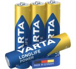 Varta Longlife Power, Batteria Alcalina, AAA, Micro, LR03, 1.5V, Blister da 4, Made in Germany