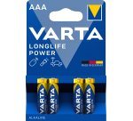 Varta Longlife Power, Batteria Alcalina, AAA, Micro, LR03, 1.5V, Blister da 4, Made in Germany