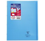 Cahier piqué Koverbook 24x32cm 96 pages petits carreaux + marge couverture polypropylène transparent - Assortis