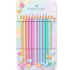 Astuccio matite colorate Sparkle Pastel - colori assortiti - Faber-Castell - conf. 12 pezzi