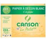 Pochette 12 feuilles papier dessin Canson C à Grain 21x29,7cm, 224 g/m²