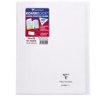 Cahier piqué Koverbook 24x32cm 96 pages grands carreaux couverture polypropylène transparent - Assortis
