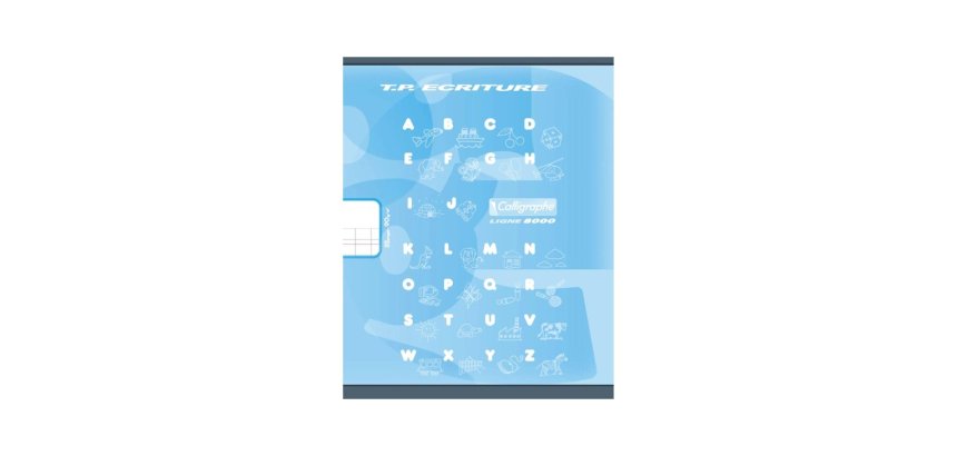 Cahier Travaux Pratiques Écriture piqué 8000 CARTE 17x22 cm 32 pages double ligne 3 mm + interligne verticale/uni 90 g - Bleu