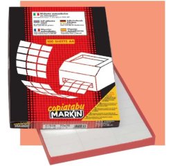 Etichette adesive A/408 - in carta - permanenti - 47,5 x 46,5 mm - 24 et/fg - 100 fogli - bianco - angoli tondi - Markin