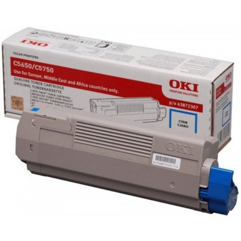 Toner oki c650 couleur cyan 2000 pag