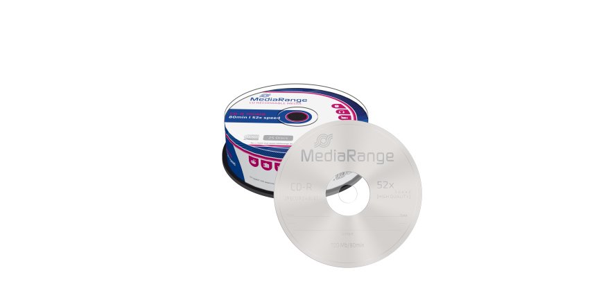 CD-R MediaRange 700MB 80min 52x Geschwindigkeit, 25 Stück