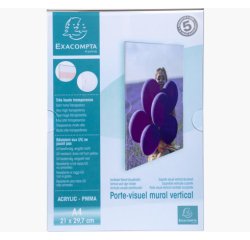 Porte-visuel mural vertical A4 - Cristal