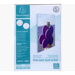 Porte-visuel mural vertical A4 - Cristal