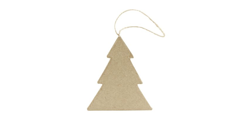 Sapin plat à suspendre 8cm - Kraft