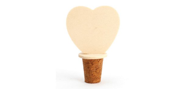 Bouchon de bouteille graine creative embout cîur 5x3x8cm  a decorer
