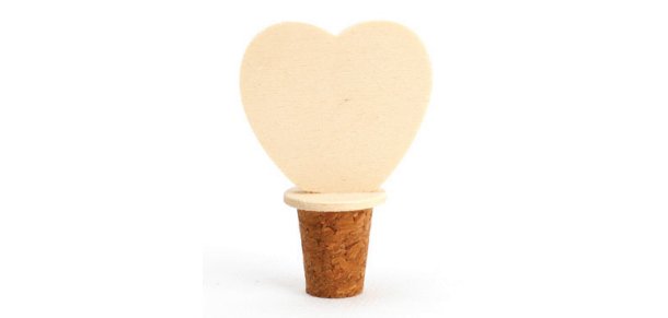 Bouchon de bouteille graine creative embout cîur 5x3x8cm  a decorer