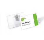 Porte-badge Durable avec clip & épingle 90 x 54 mm - Boîte de 50