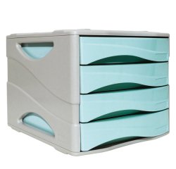 Cassettiera Keep Colour Pastel - 25 x 32 cm - cassetti 5 cm - grigio/azzurro - Arda