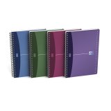 Répertoire Oxford office urban mix a5 ligné 7mm 180 pages reliure spirale couverture polypro coloris assortis