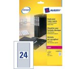 Etiquette de classement adhésive, 134 x 11 mm, blanc