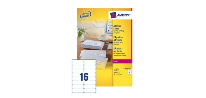Boîte de 4000 étiquettes Laser Blanc 99,1X33,9 L7162-250