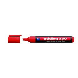 Marqueur permanent rechargeable Edding 330 pointe biseautée de 1 à 5 mm rouge