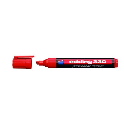 Marqueur permanent rechargeable Edding 330 pointe biseautée de 1 à 5 mm rouge