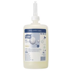 Lot de 6 recharges d'1 litre de savon liquide doux parfumé usage courant pour distributeur S1