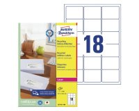 Etiquette autocollante avery adresse recyclee laser blanc  63,5 x 46,6mm boite de 1800