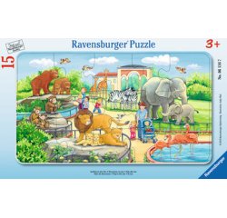 Puzzles carton 15 pieces ravensburger excursion au zoo 1 puzzle de 15 pieces et 1    cadre