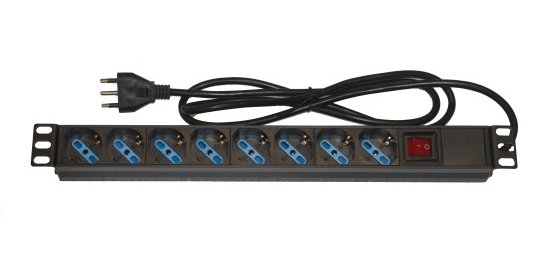 LINK Multipresa Da Rack 19" 8 Prese Universali Con Interruttore Spina Italiana 16A