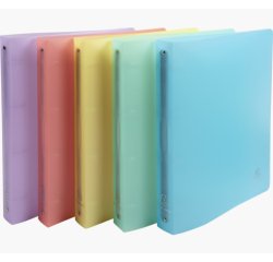 Classeur 4 anneaux 30 mm polypropylène Chromaline Pastel - A4 Maxi - Couleurs assorties