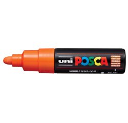 Marqueur peinture posca pc7m pointe large conique encre    inodore couvrante miscible    tous supports coloris orange