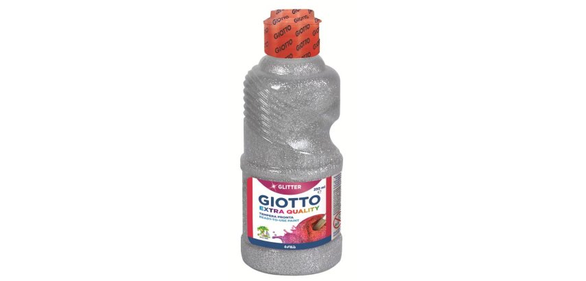 F.I.L.A. Flacone 250 Ml Tempera Glitterata Colore Argento - Ideale Per Lavoretti Natalizi