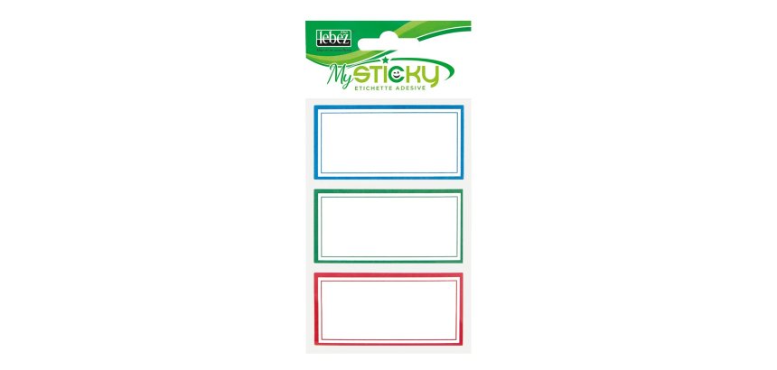 Lebez A4092 self-adhesive label Rectangle Permanent Blue, Green, Red 18 pc(s)