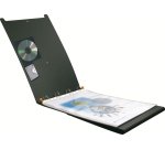 Classeur de présentation exacompta exashow 4 anneaux 30mm polypropylène a3 32x49cm chevalet 20 pochettes perforées noir