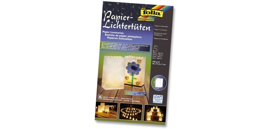 Sachet de papier photophore, blanc uni